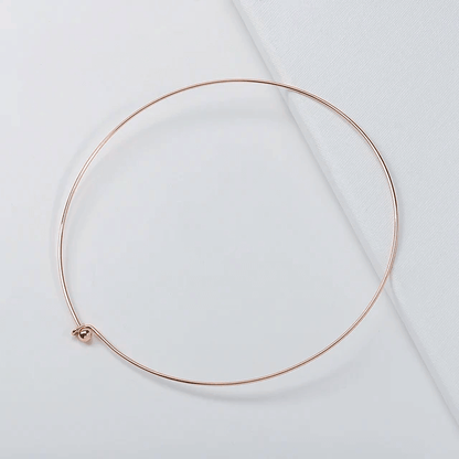 Wire Hoop Choker Gold-Plated 925 Silver Collar Necklace