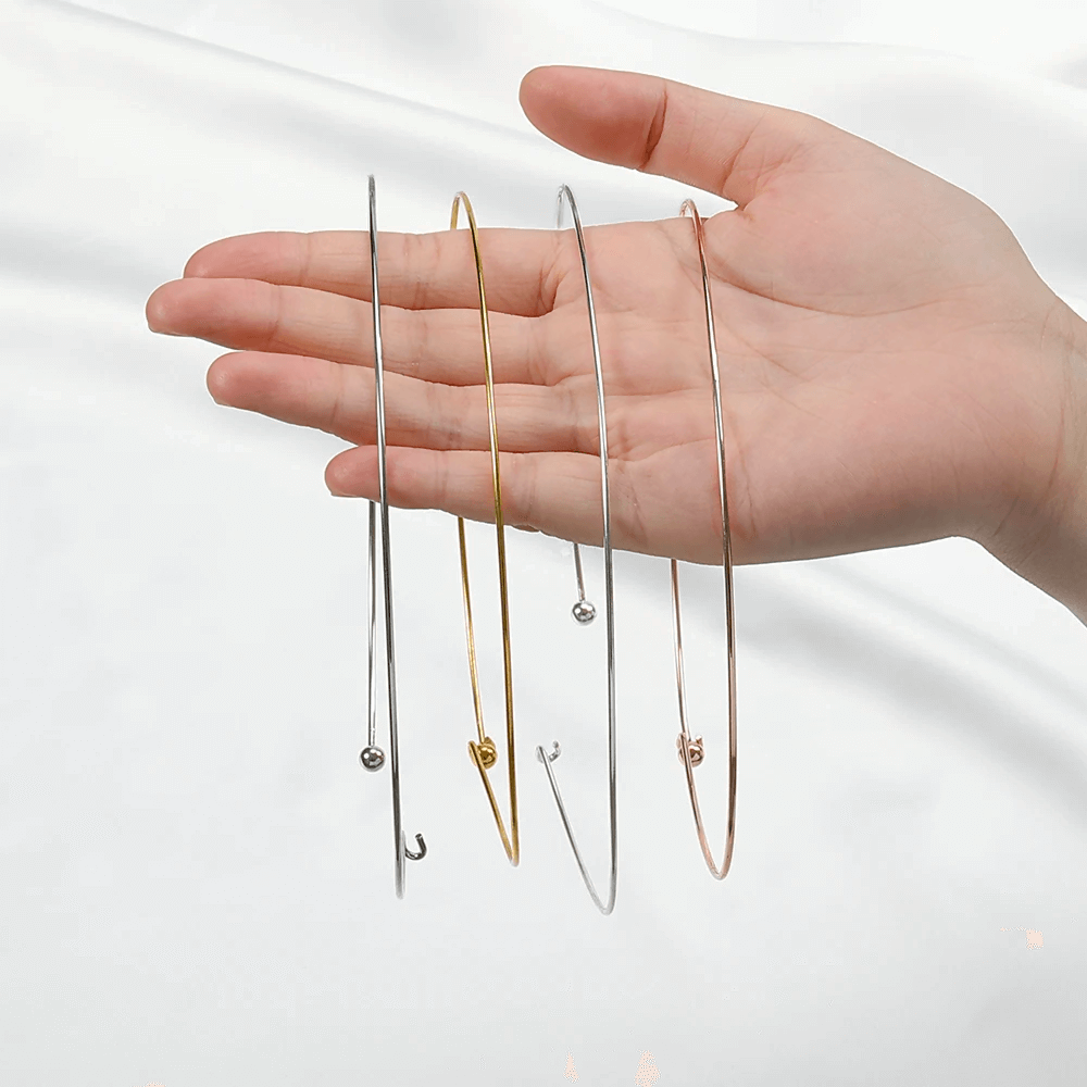 Wire Hoop Choker Gold-Plated 925 Silver Collar Necklace