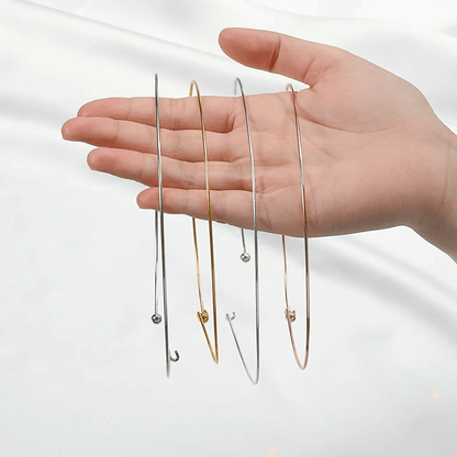 Wire Hoop Choker Gold-Plated 925 Silver Collar Necklace