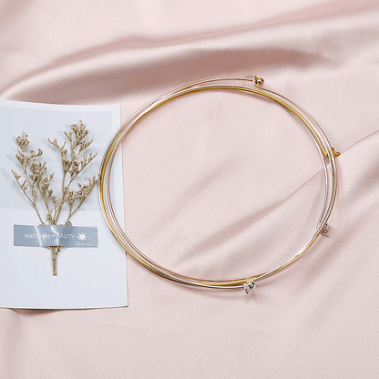 Wire Hoop Choker Gold-Plated 925 Silver Collar Necklace
