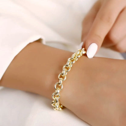 Women's 6 mm Rolo Chain Bracelet Solid Silver Jewelry