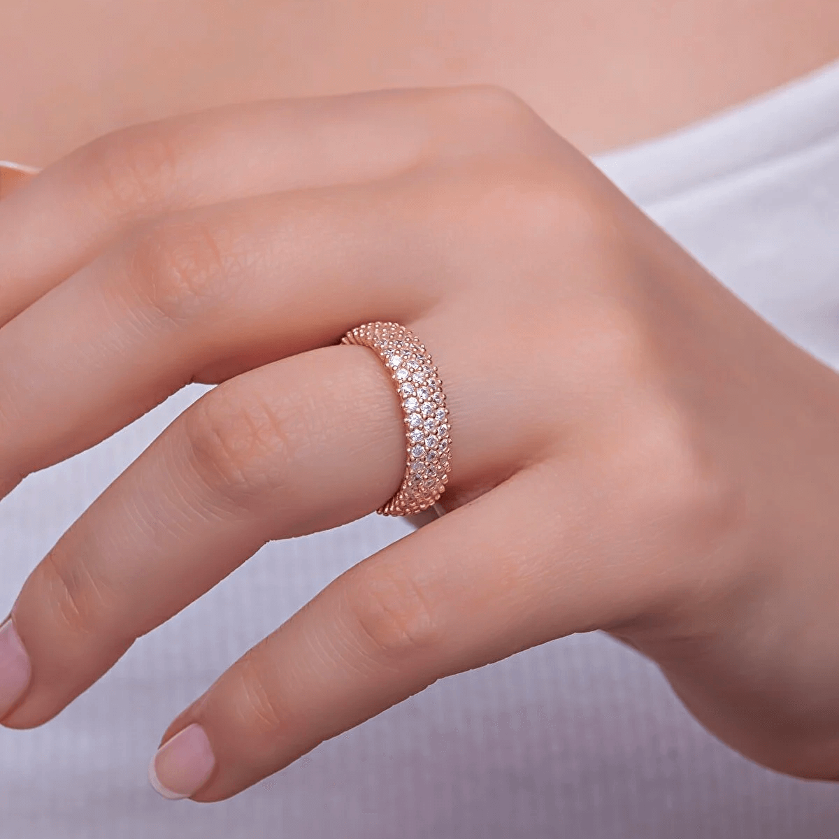 CZ Eternity Band Ring Sterling Silver Classic Jewelry