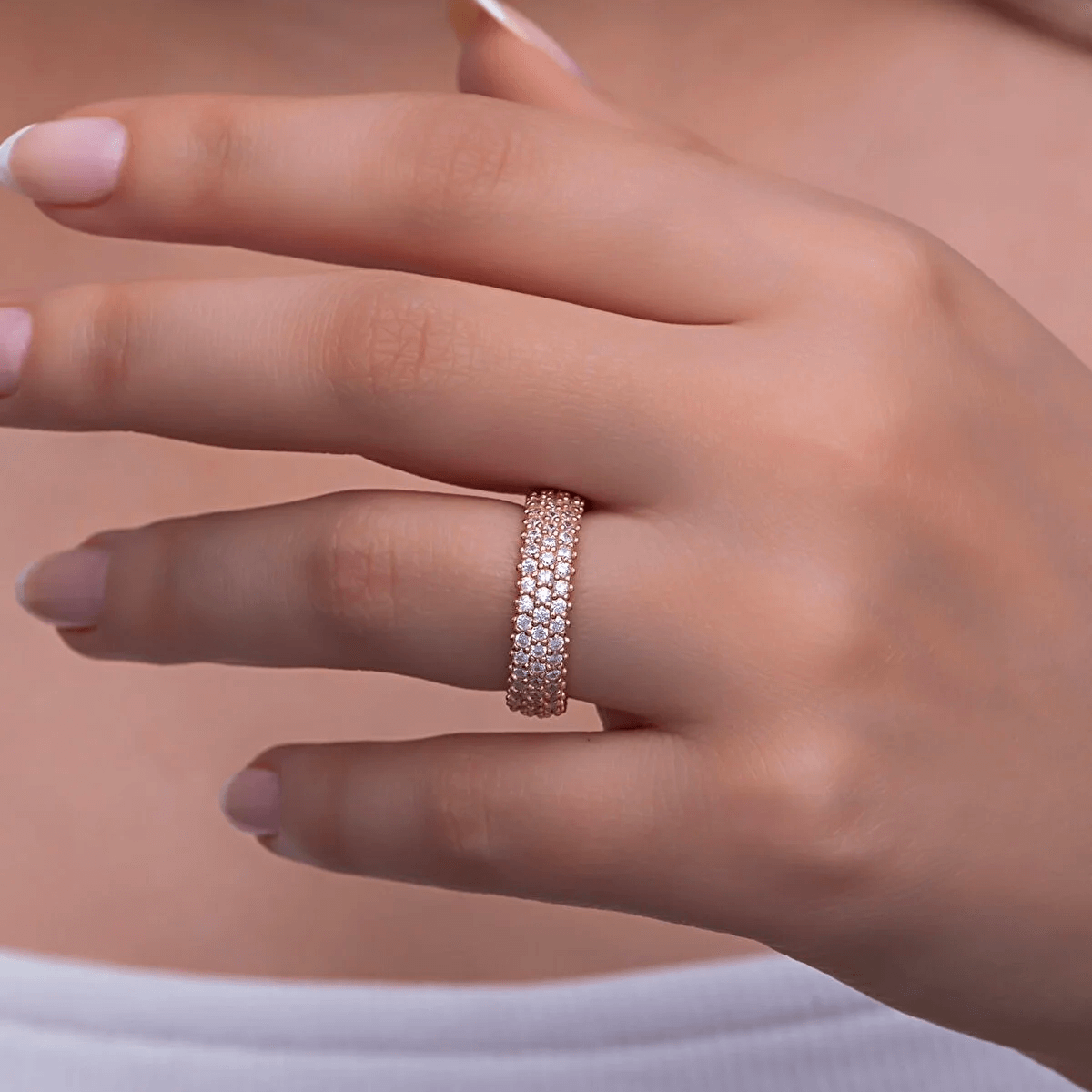 CZ Eternity Band Ring Sterling Silver Classic Jewelry