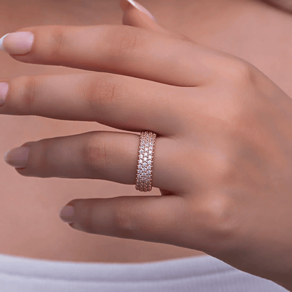 CZ Eternity Band Ring Sterling Silver Classic Jewelry