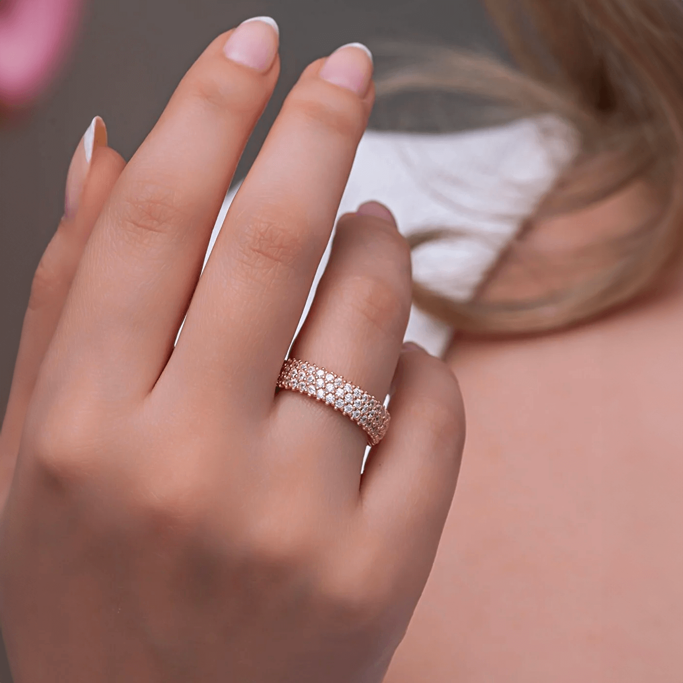 CZ Eternity Band Ring Sterling Silver Classic Jewelry