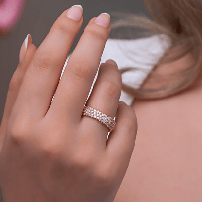 CZ Eternity Band Ring Sterling Silver Classic Jewelry