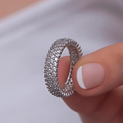 CZ Eternity Band Ring Sterling Silver Classic Jewelry