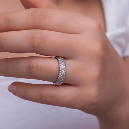 CZ Eternity Band Ring Sterling Silver Classic Jewelry