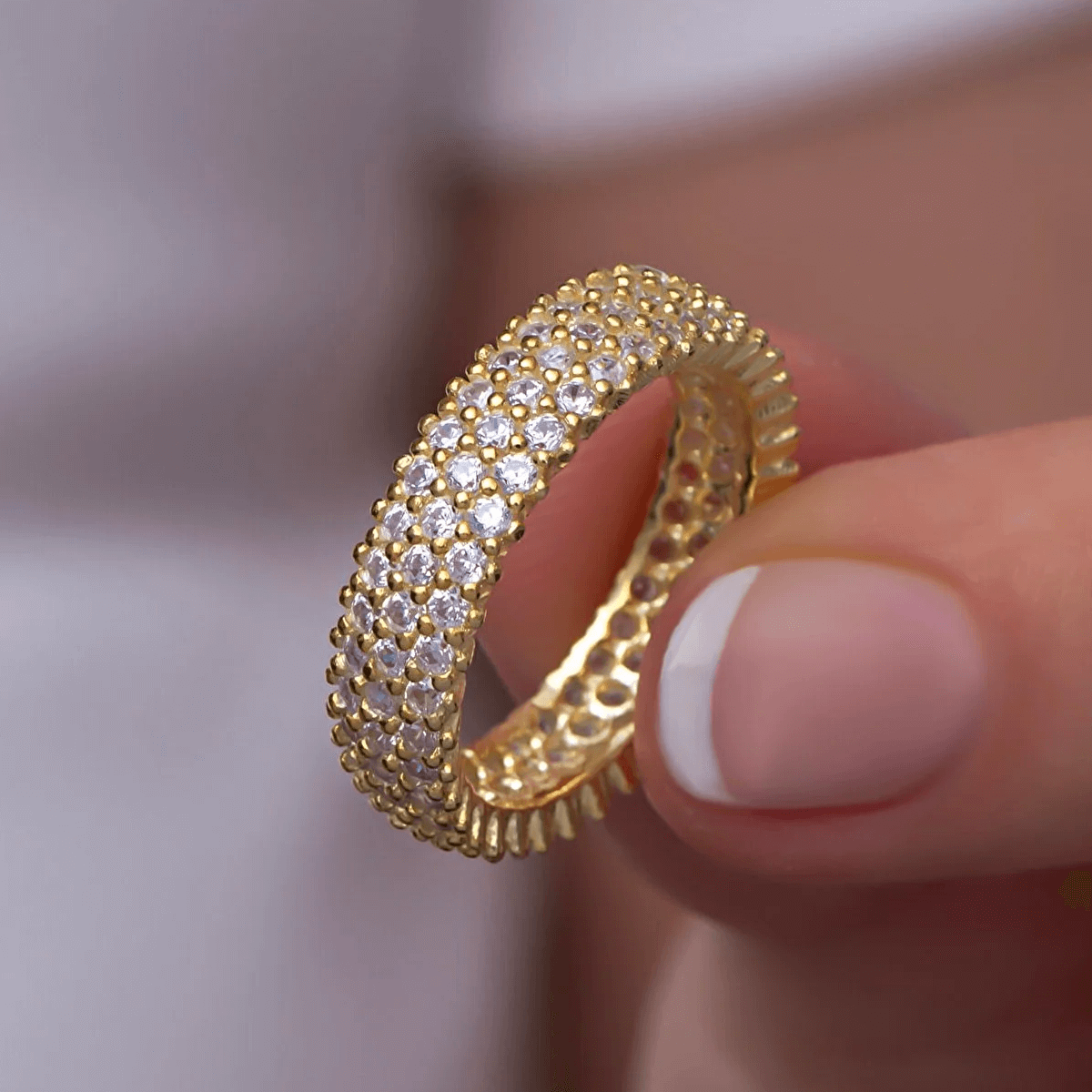 CZ Eternity Band Ring Sterling Silver Classic Jewelry