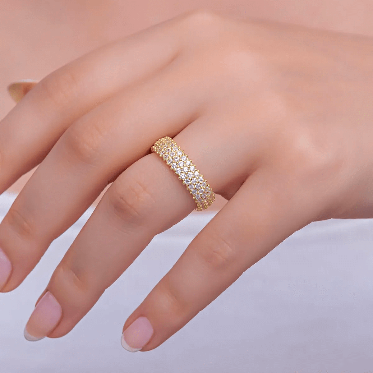 CZ Eternity Band Ring Sterling Silver Classic Jewelry