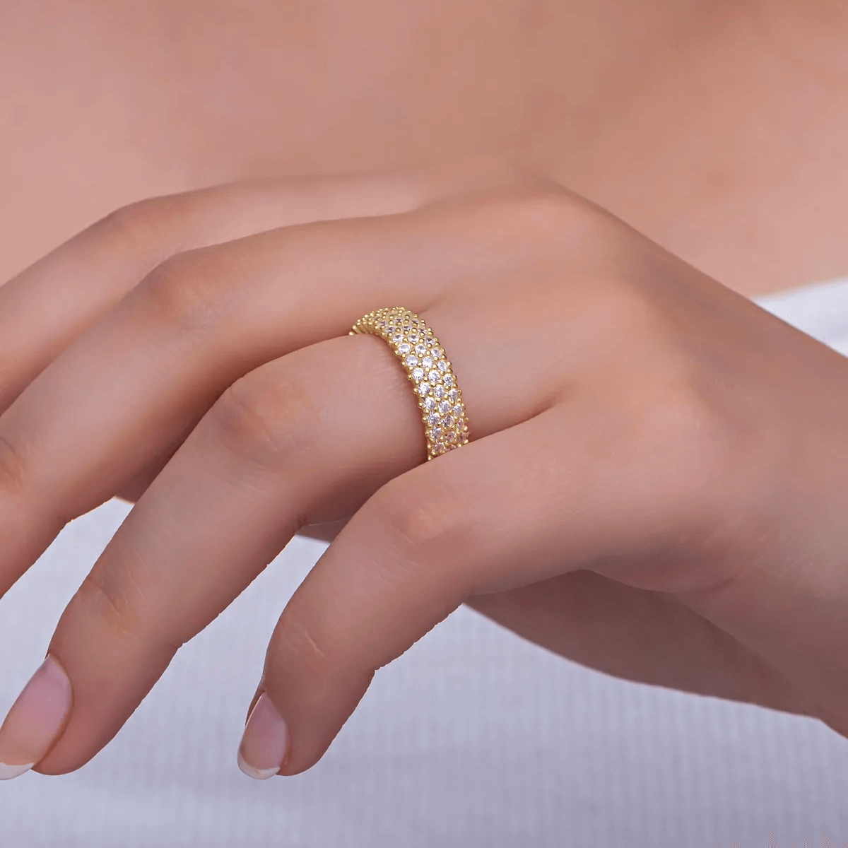 CZ Eternity Band Ring Sterling Silver Classic Jewelry