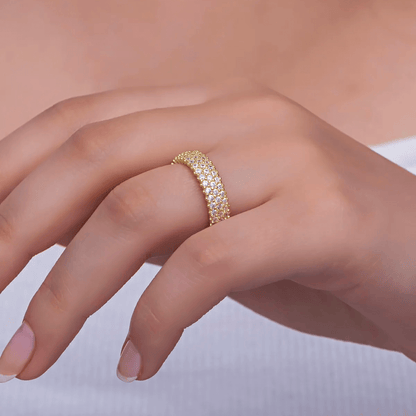 CZ Eternity Band Ring Sterling Silver Classic Jewelry