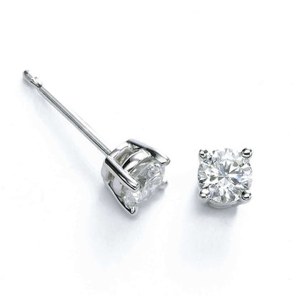 925 Sterling Silver Classic Solitaire Stud Earrings