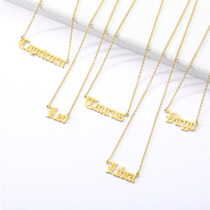 18K Gold Plated Zodiac Necklace with Chain Bestie Gift